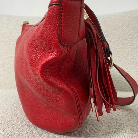 Gucci Pebbled Calfskin Medium Soho Hobo Red - Picture 9 of 11